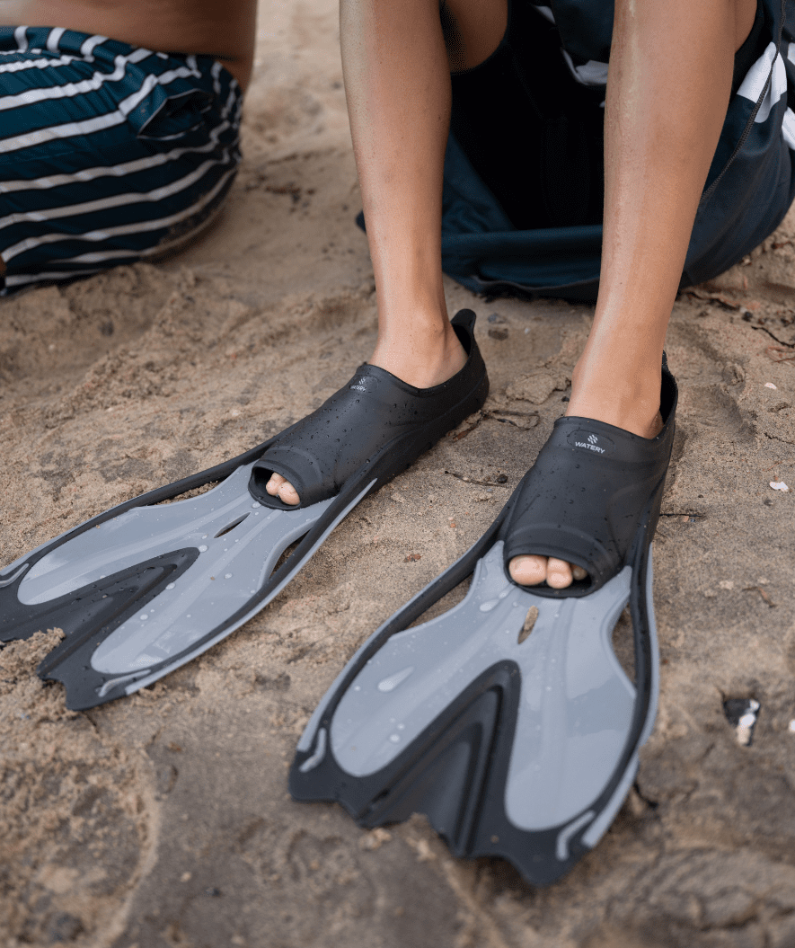 Watery diving fins - Delphina - Black/grey