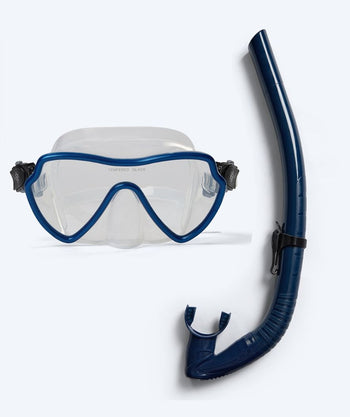 Watery Combo snorkel set for adults (+15) - Fraser/Coast - Blue/dark blue
