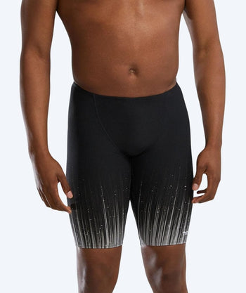 TYR long swim trunks for men - Durafast Elite Speedwarp - Black/white