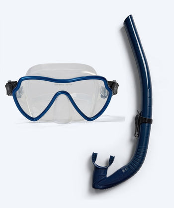 Watery Combo snorkel set for adults (from 15 years) - Fraser/Coast - Blue/dark blue