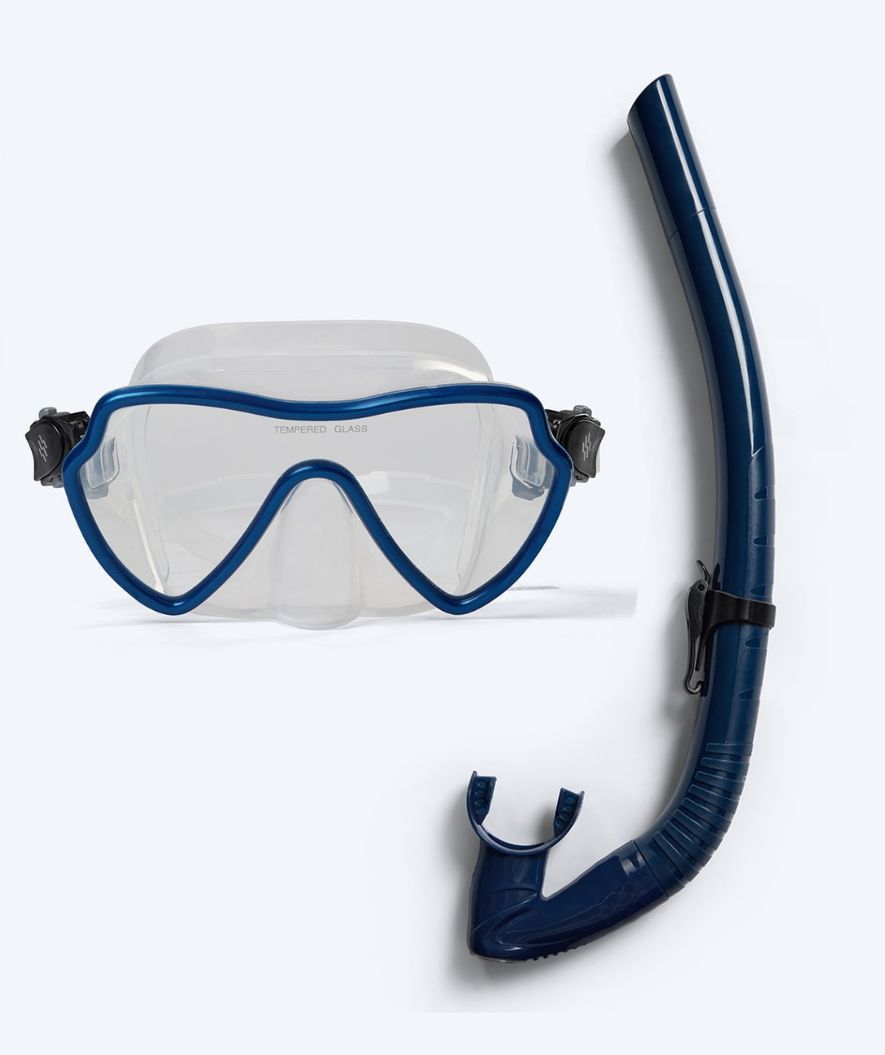 Watery Combo snorkel set for adults (from 15 years) - Fraser/Coast - Blue/dark blue