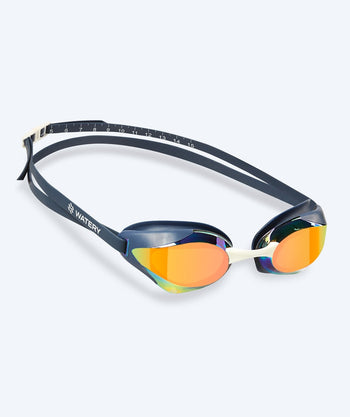 Watery Elite swim goggles - Poseidon Ultra Mirror - Dark blue/gold