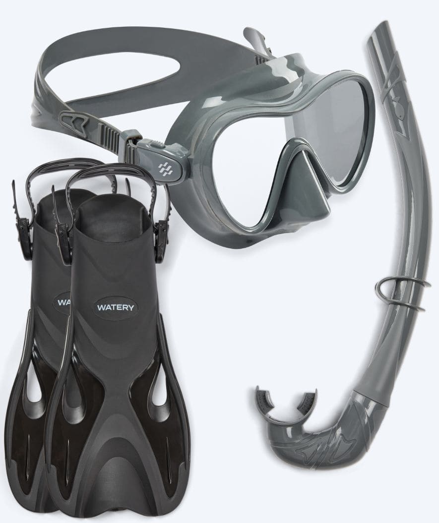 Watery snorkel set for adults - Fisher/Cliff - Grey