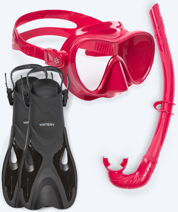 Watery snorkel set for adults - Fisher/Cliff - Red