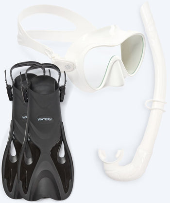 Watery snorkel set for adults - Fisher/Cliff - White