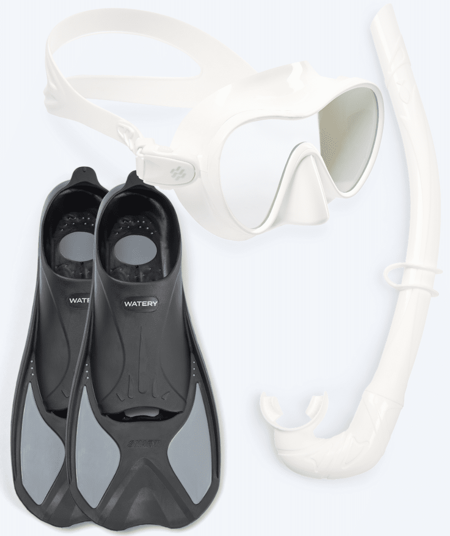 Watery snorkel set for adults - Pike/Cliff - White