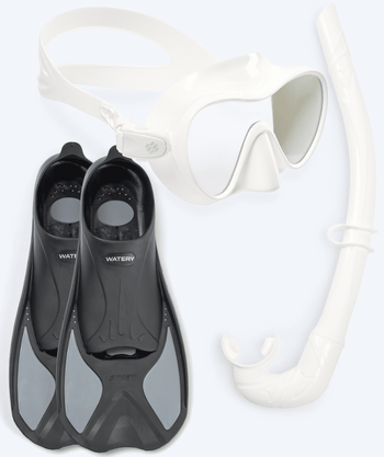 Watery snorkel set for adults - Pike/Cliff - White