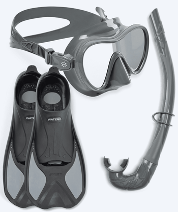 Watery snorkel set for adults - Pike/Cliff - Grey