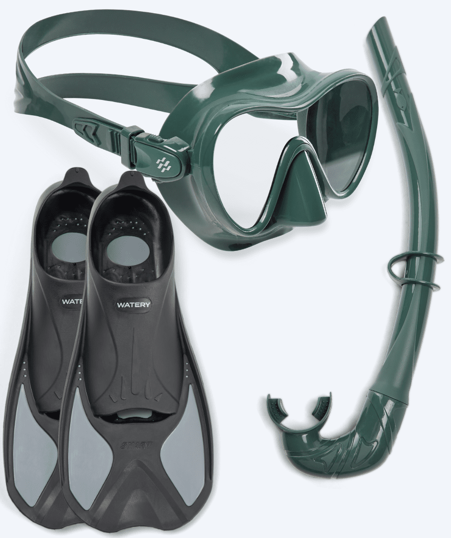 Watery snorkel set for adults - Pike/Cliff - Green