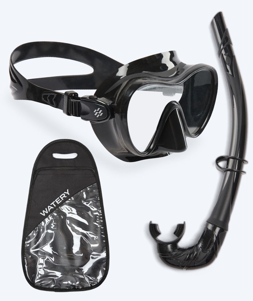 Watery Combo snorkel set for adults - Cliff - Black