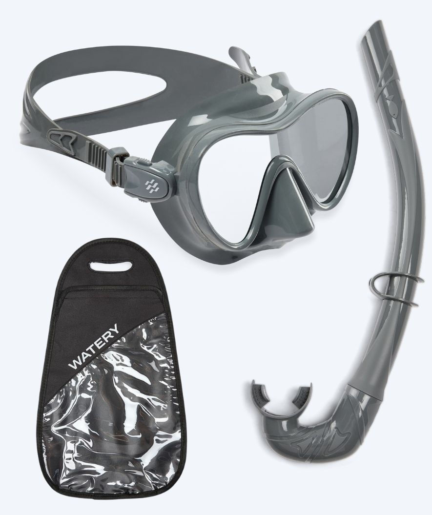 Watery Combo snorkel set for adults - Cliff - Grey