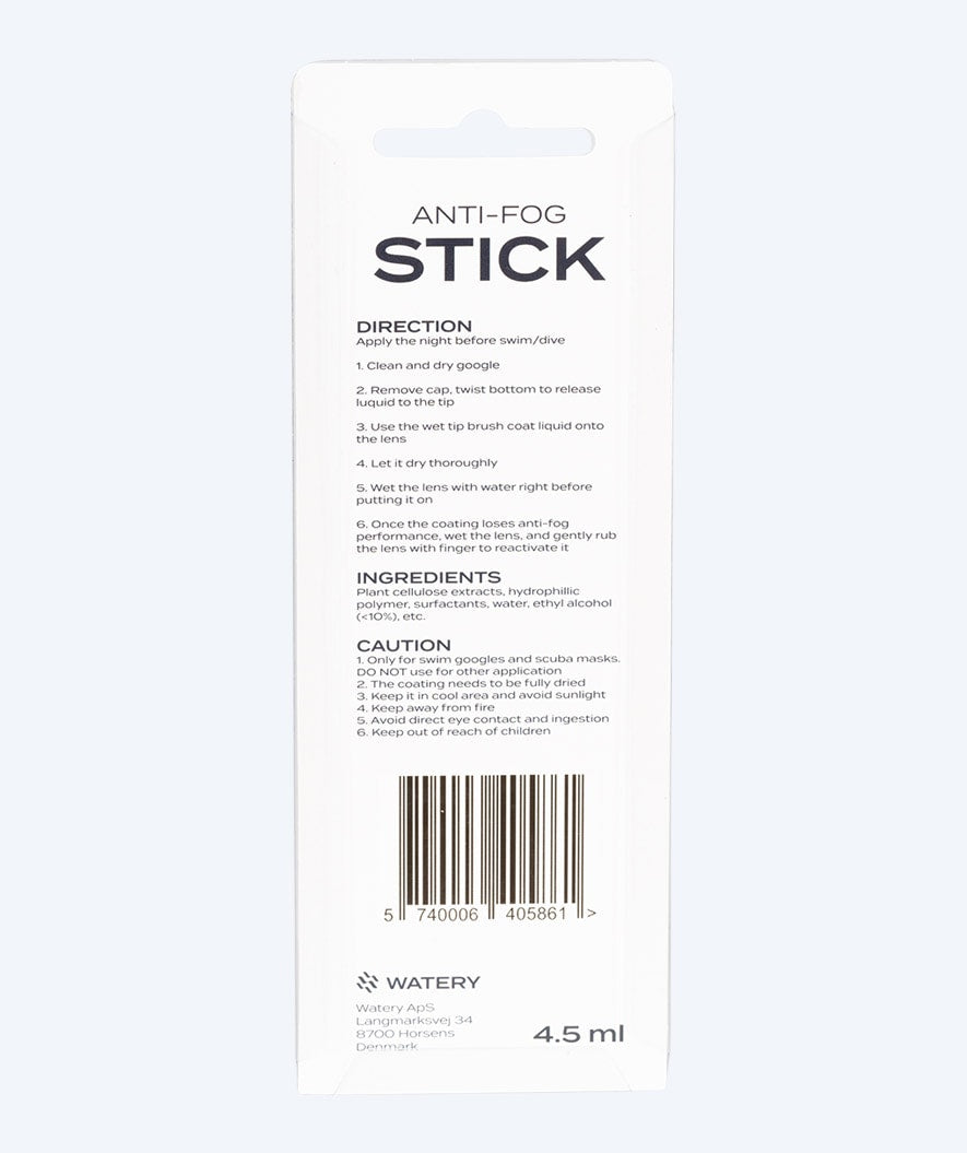 Watery Anti-Fog stick for swimming goggles