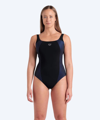 Arena swimsuit with inserts for women - Adele - Black/Purple