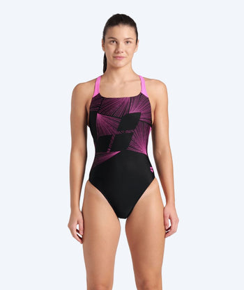 Arena swimsuit for women - Lights - Black/pink