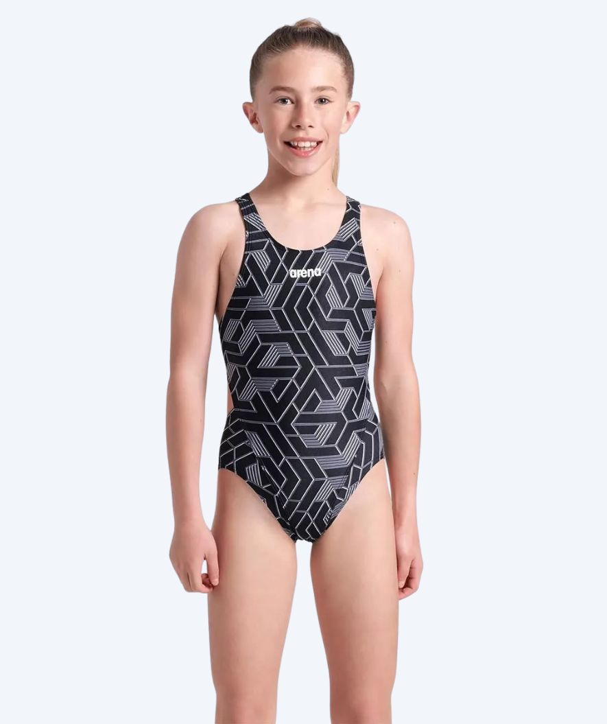 Arena swimsuit for girls - Escape - Black/Grey