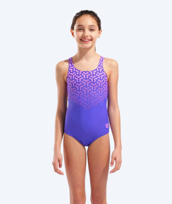 Arena swimsuit for girls - Kikko - Purple/Pink