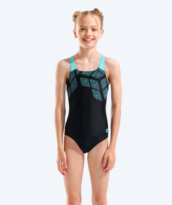 Arena swimsuit for girls - Kikko - Black/blue