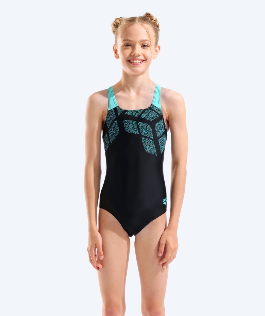 Arena swimsuit for girls - Kikko - Black/blue