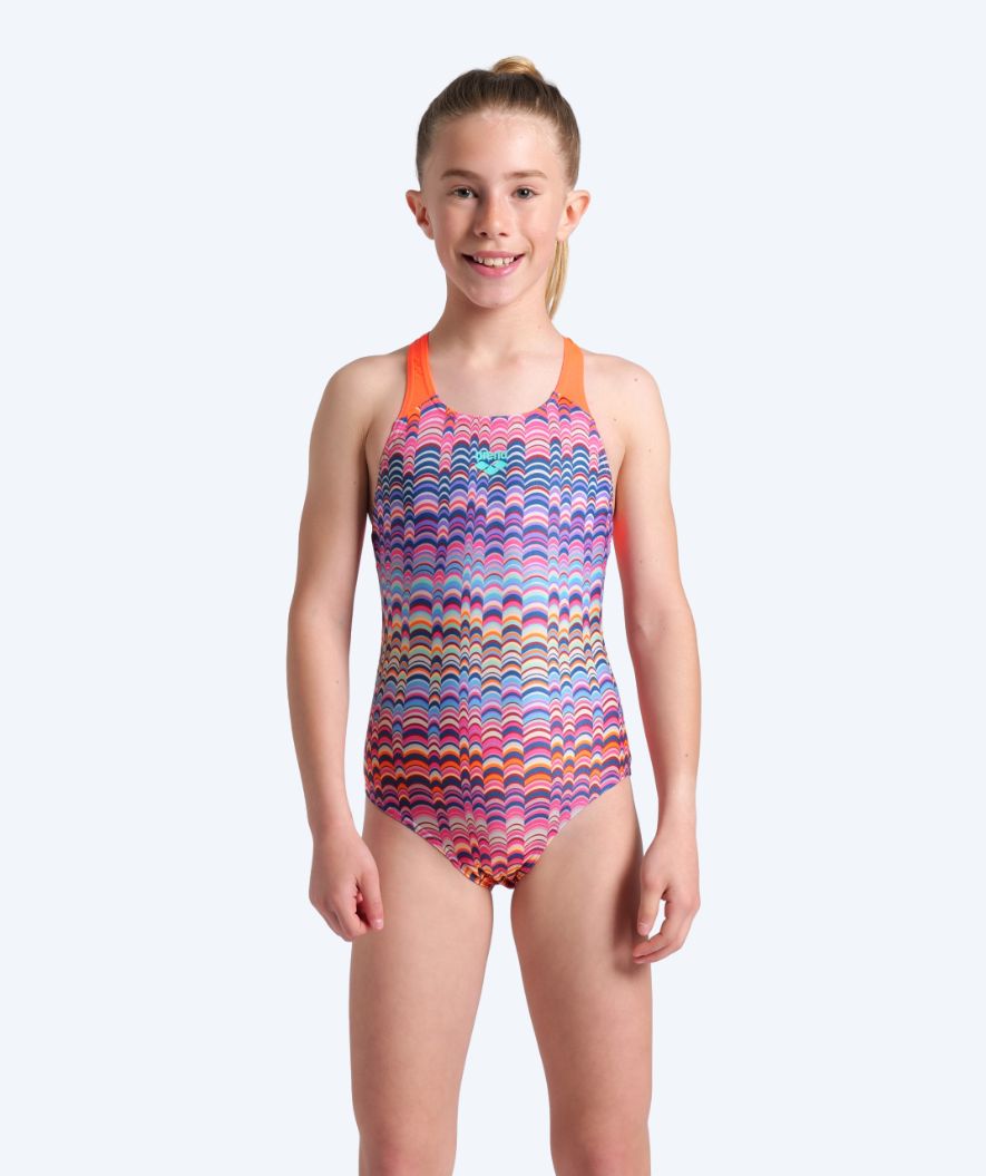 Arena swimsuit for girls - Ondulation - Multi/Orange