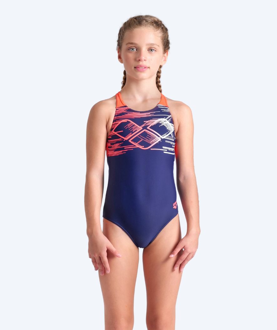 Arena swimsuit for girls - Pastime - Dark blue/pink