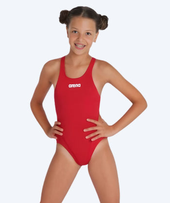Arena swimsuit for girls - Team Swim Tech Solid - Red