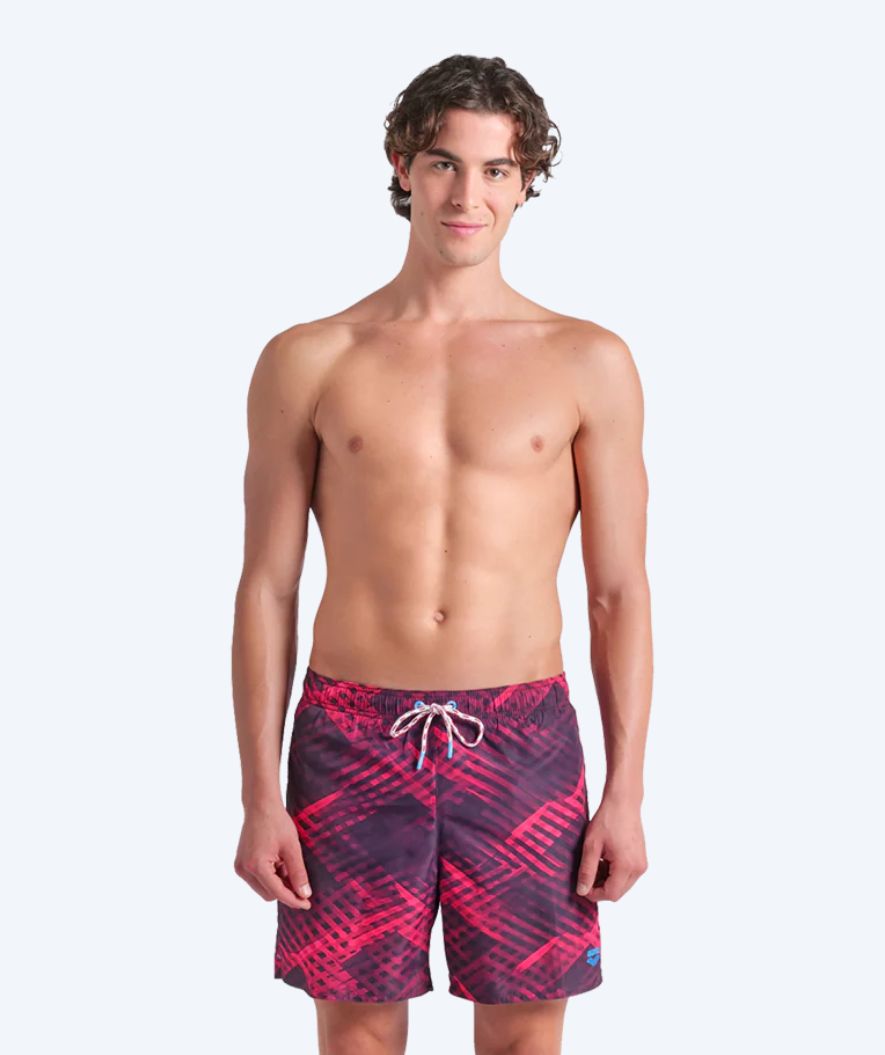 Arena swim shorts for men - Water Prints - Light pink