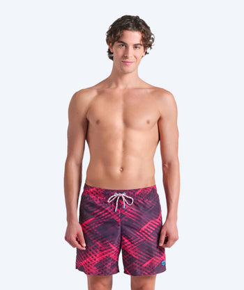 Arena swim shorts for men - Water Prints - Light pink