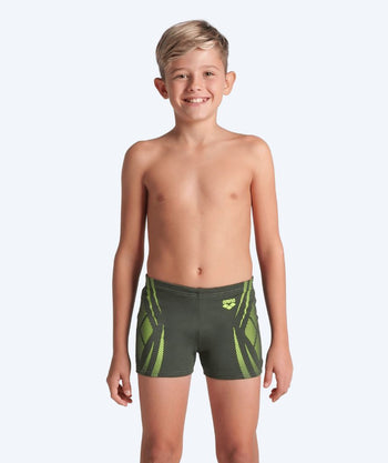 Arena square swim trunks for boys - Poseidonia - Green