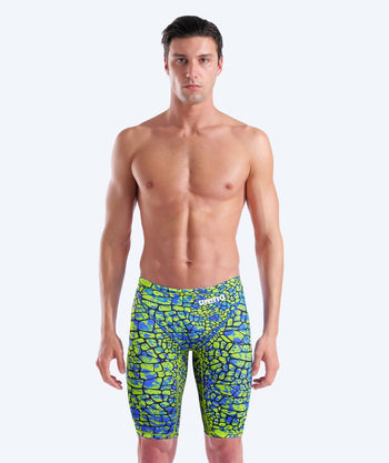 Arena competition swim trunks for men - ST NEXT - Green/Dark Blue (Limited 2025)