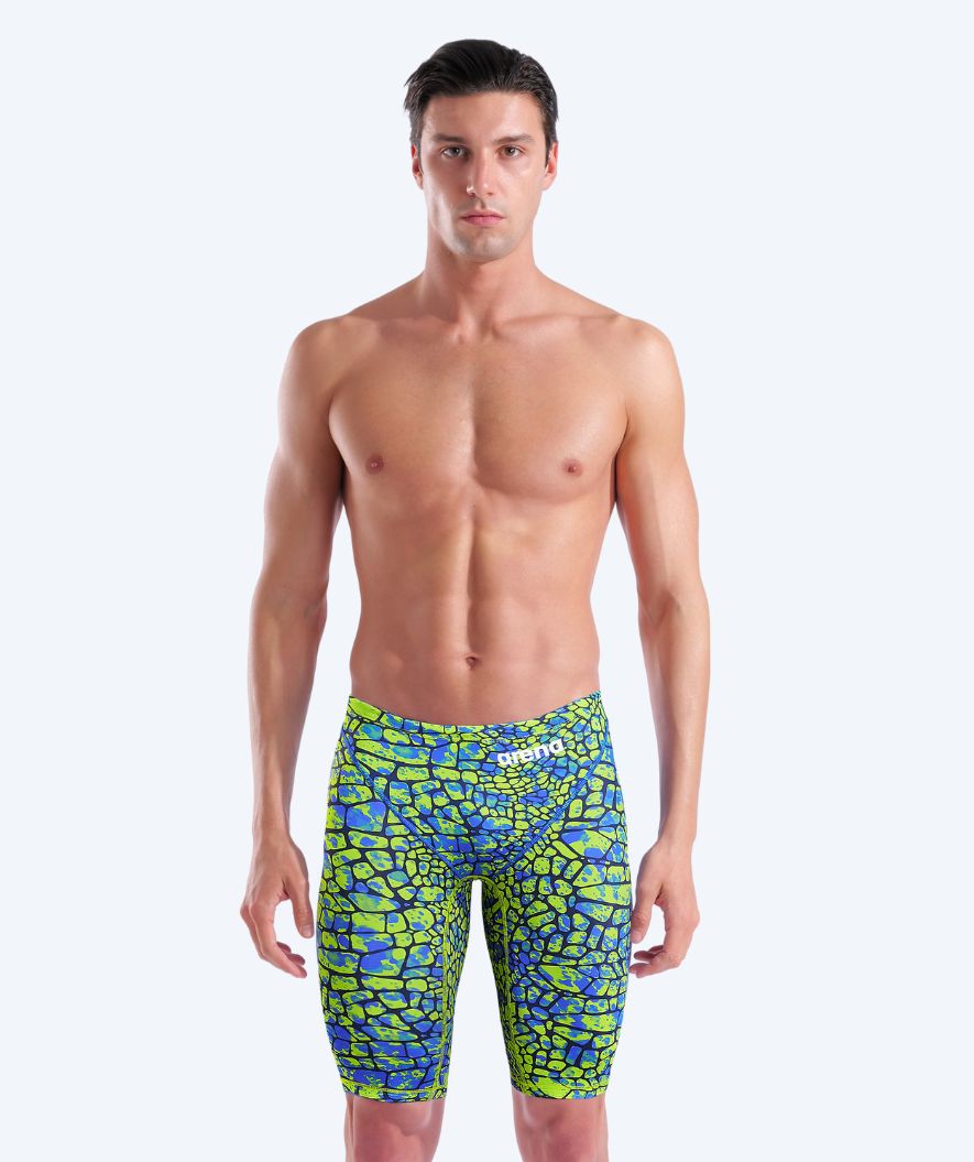 Arena competition swim trunks for men - ST NEXT - Green/Dark Blue (Limited 2025)
