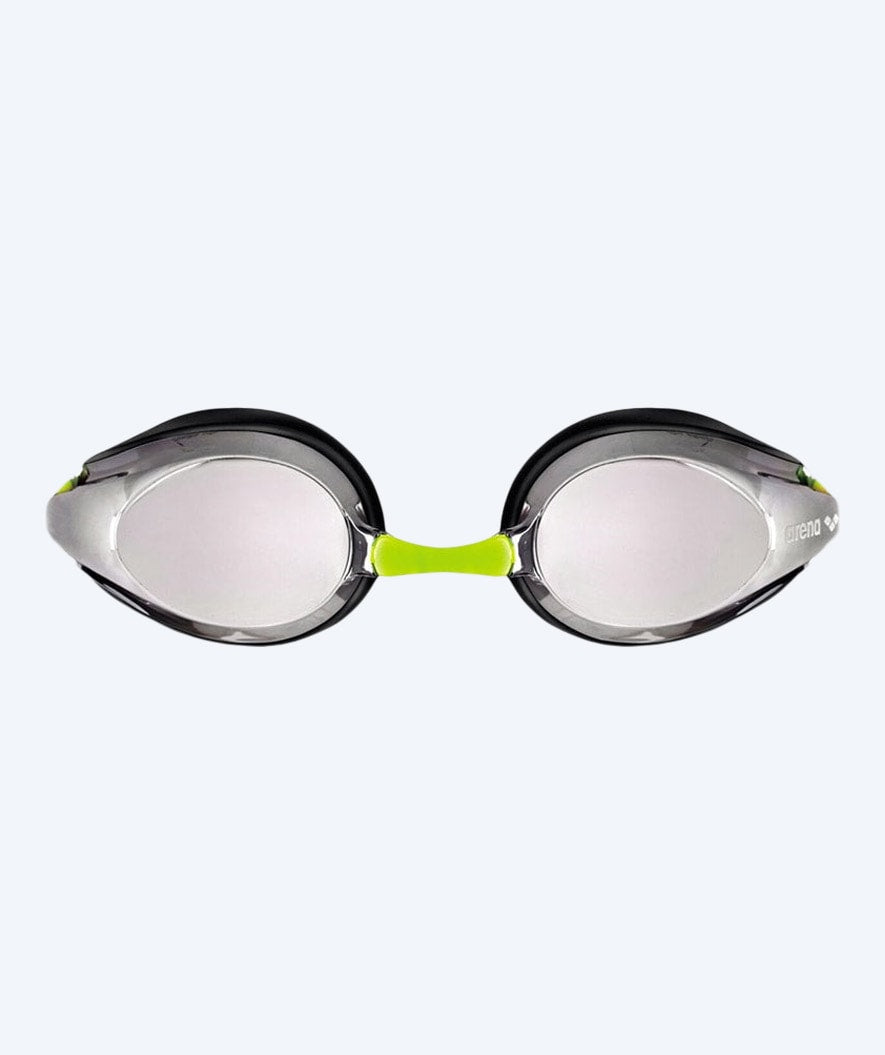 Arena competition swim goggles for kids (6-12) - Tracks Mirror - Green