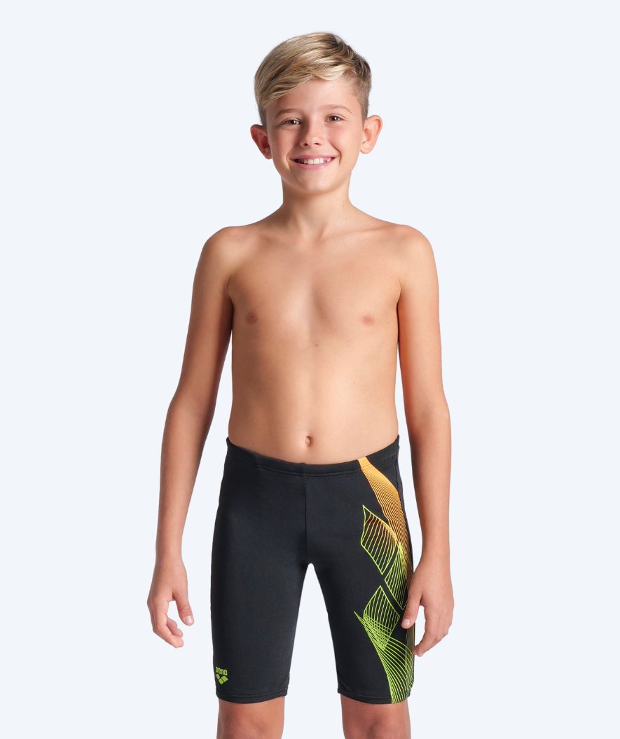 Arena long swim shorts for boys - Sea Water - Black/green