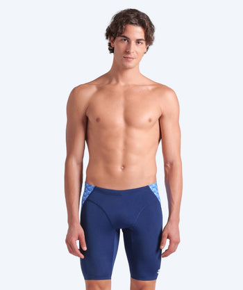 Arena long swim trunks for men - Monogram - Dark blue/blue