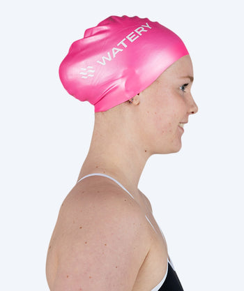 Watery swim cap for long hair - Signature - Pink