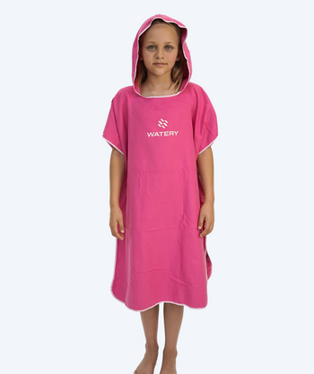 Watery bathing poncho for junior - Microfiber - Pink