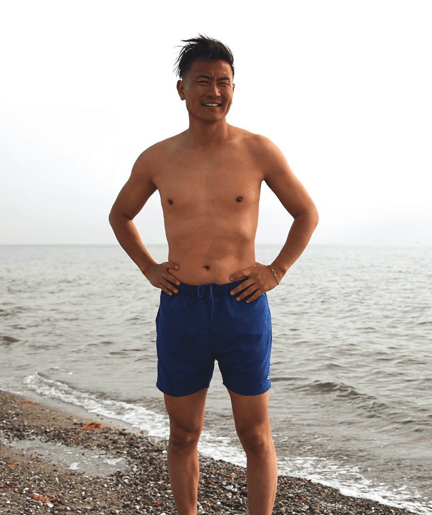 Watery swim shorts for men - Waverly - Dark blue