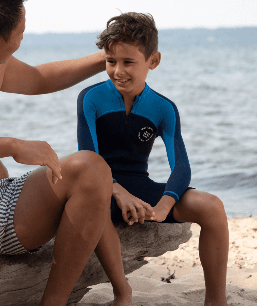 Watery UV wetsuit for kids - Calypso Full-Body - Blue/dark blue