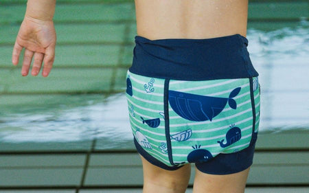 Nappy swim trunks