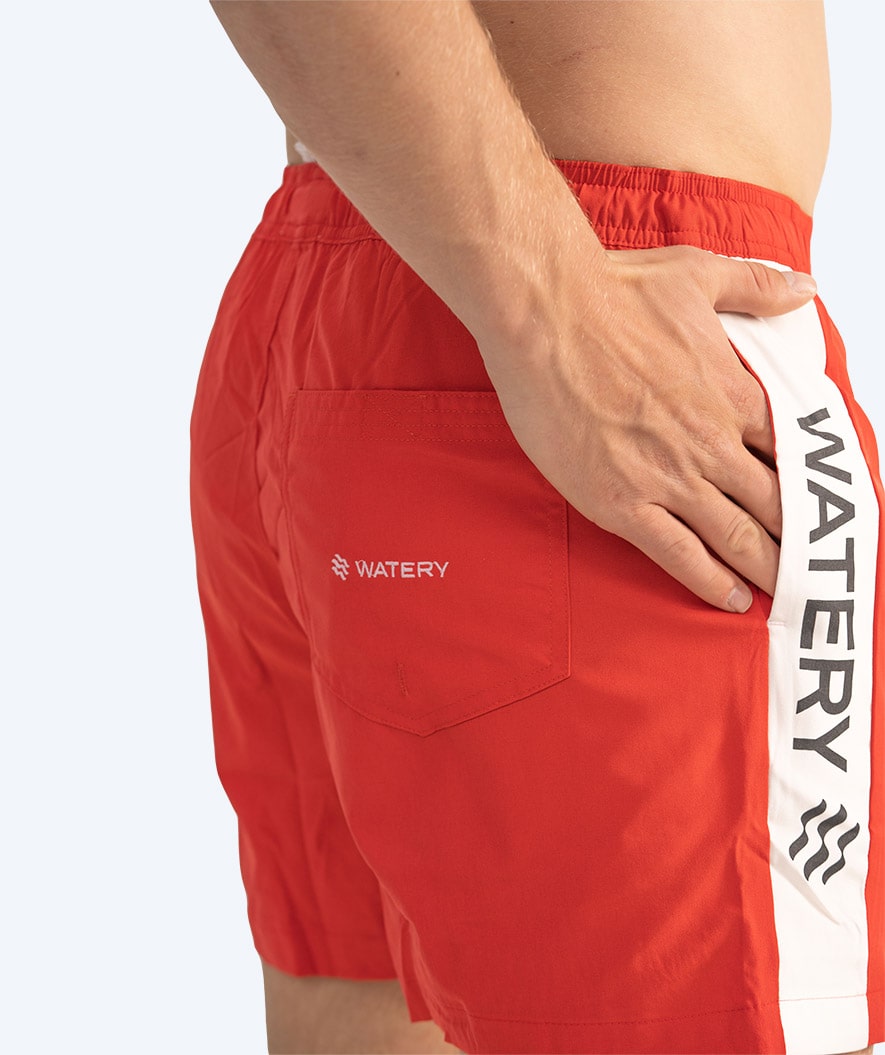 Watery swim shorts for men - Signature Eco - Red
