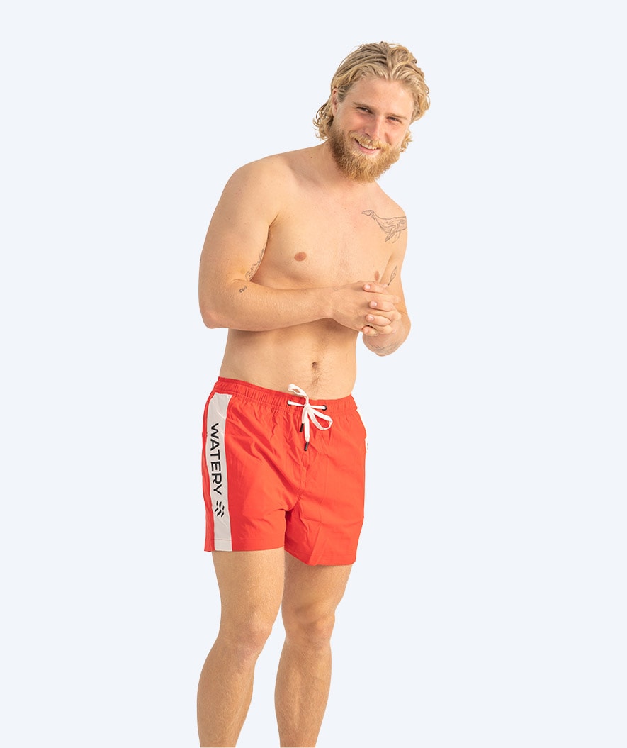 Watery swim shorts for men - Signature Eco - Red