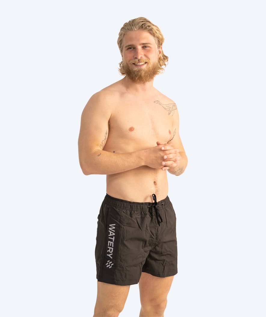 Watery swim shorts for men - Signature Eco - Black