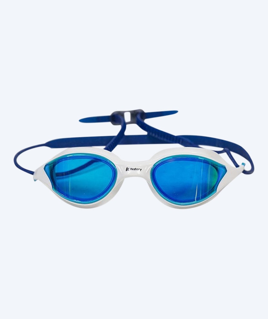 Watery exercise swim goggles - Hystrix Flex - White/blue (Gold mirror)