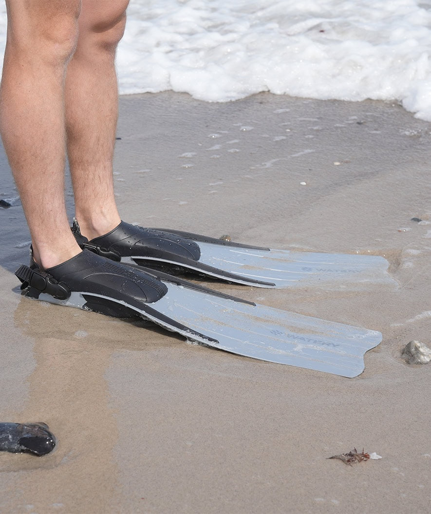 Watery diving fins for adults - Moonsoon - Grey/black