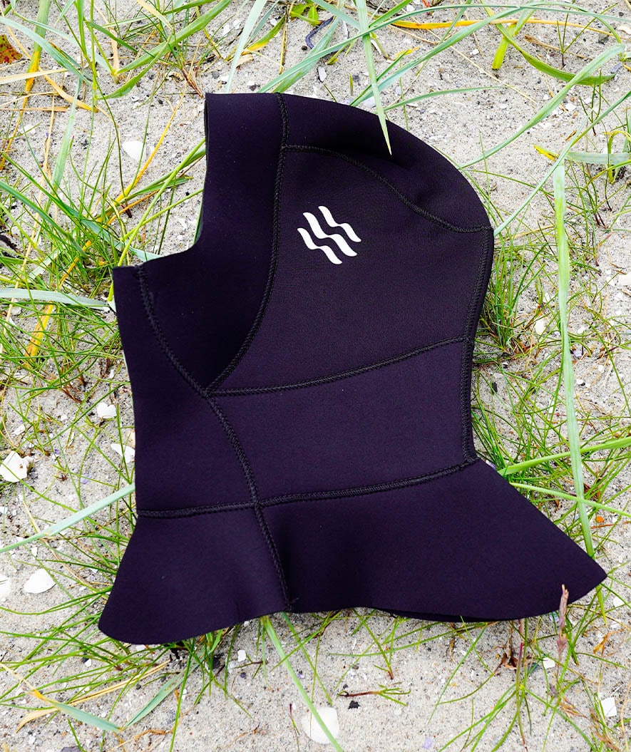 Watery neopren hood with neck - Hedgehog (3mm) - Black