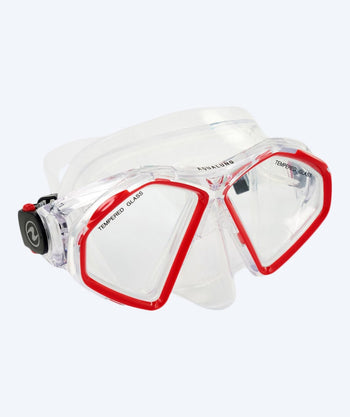 Aqualung diving mask for adults - Hawkeye - Clear/red