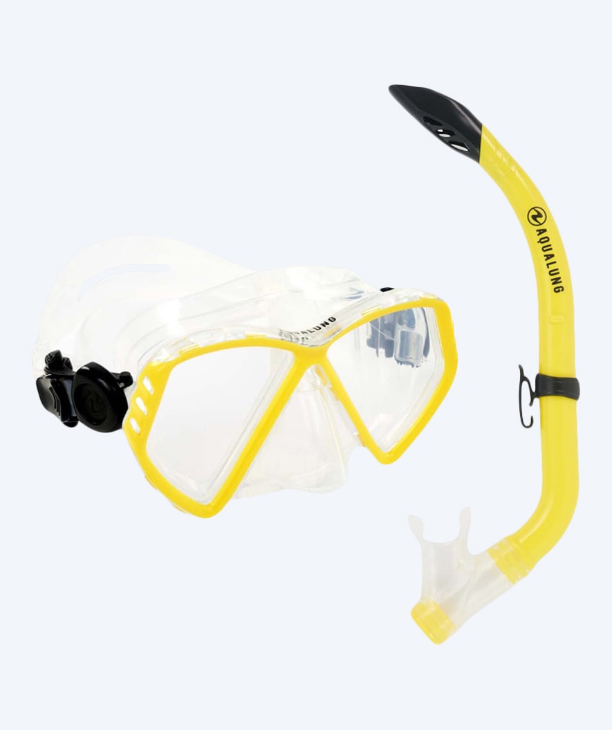 Aqualung Combo snorkel set for kids (8-18) - Combo Cub - Clear/yellow