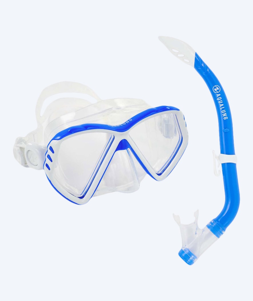 Aqualung snorkel set for kids (8-18) - Combo Cub - Clear/blue