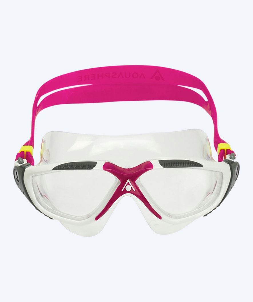 Aquasphere swim mask for women - Vista - White/pink (clear lens)