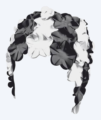Beco swim cap with flowers - Black/white