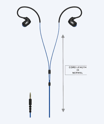 H2OAudio waterproof earphones - Surge SX10 Long Cord - Blue